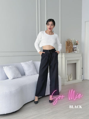 Cammomile SOO MIN pants 2306028 Celana Kulot Wanita silang depan