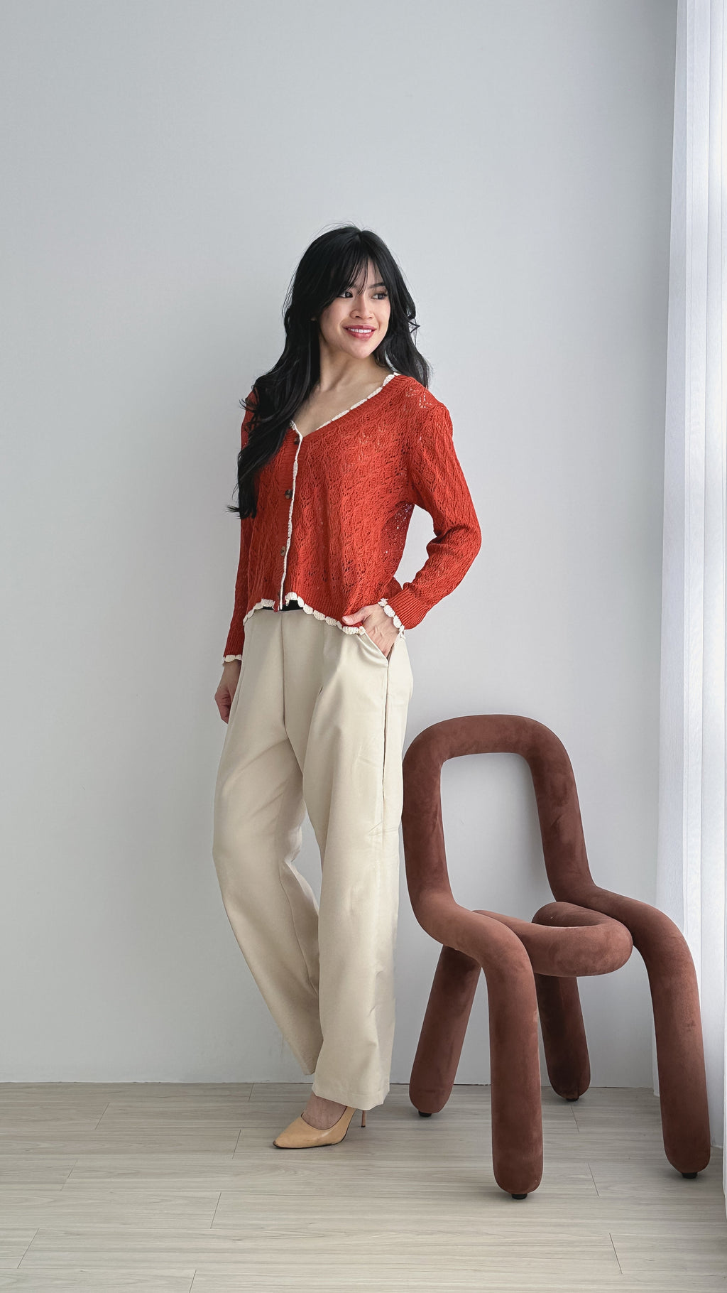 Cammomile 2502015 Cardigan rajut list renda TPJ