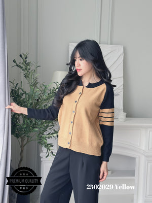 Cammomile 2502029 Rajut V26 Knit lengan panjang stripe