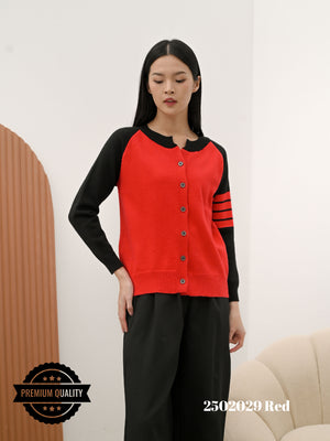Cammomile 2502029 Rajut V26 Knit lengan panjang stripe