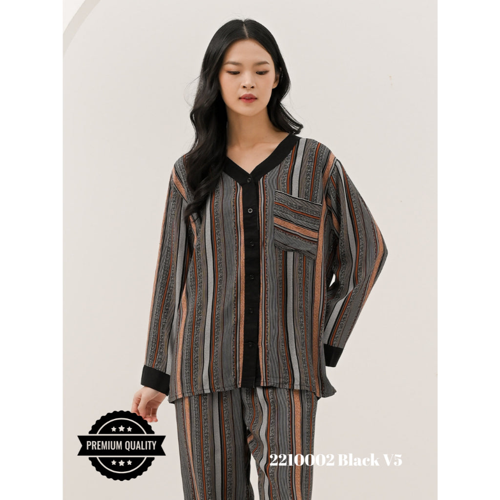 Cammomile 2210002 piyama list hitam