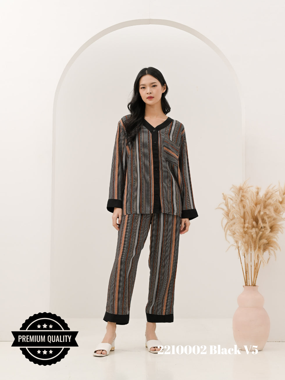 Cammomile 2210002 piyama list hitam