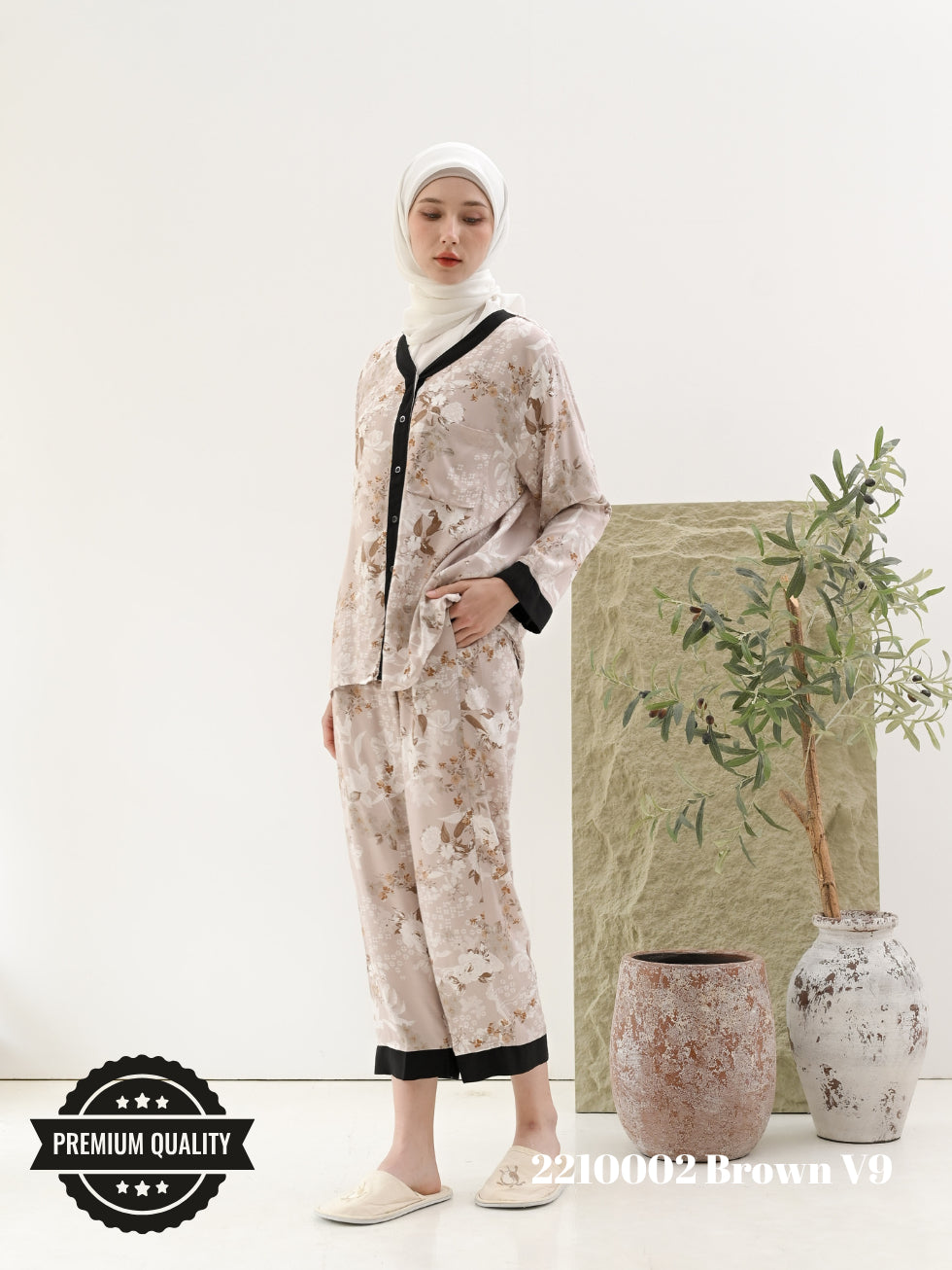 Cammomile 2210002 piyama list hitam