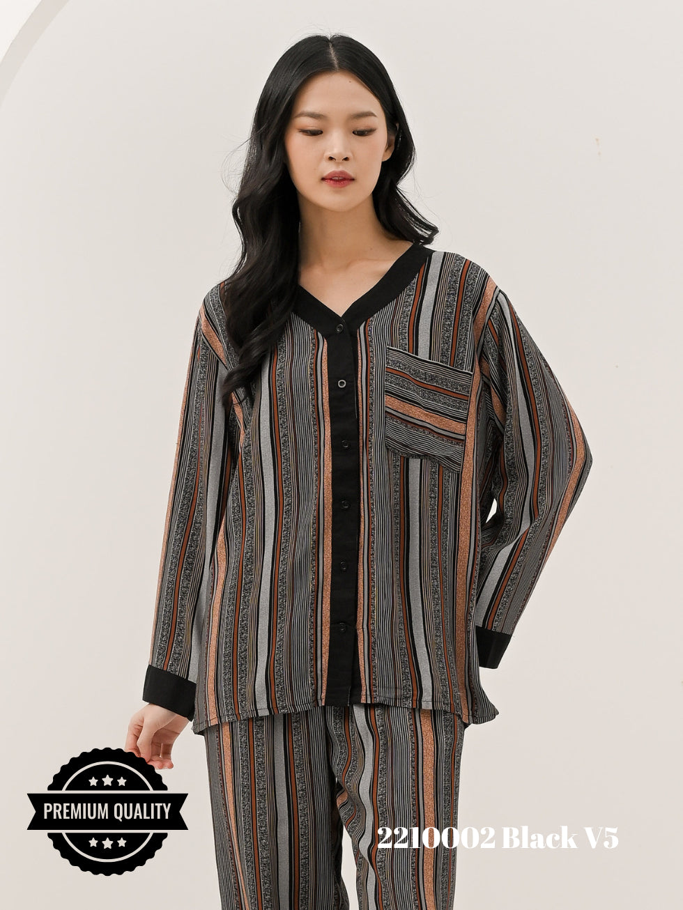 Cammomile 2210002 piyama list hitam