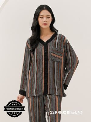 Cammomile 2210002 piyama list hitam