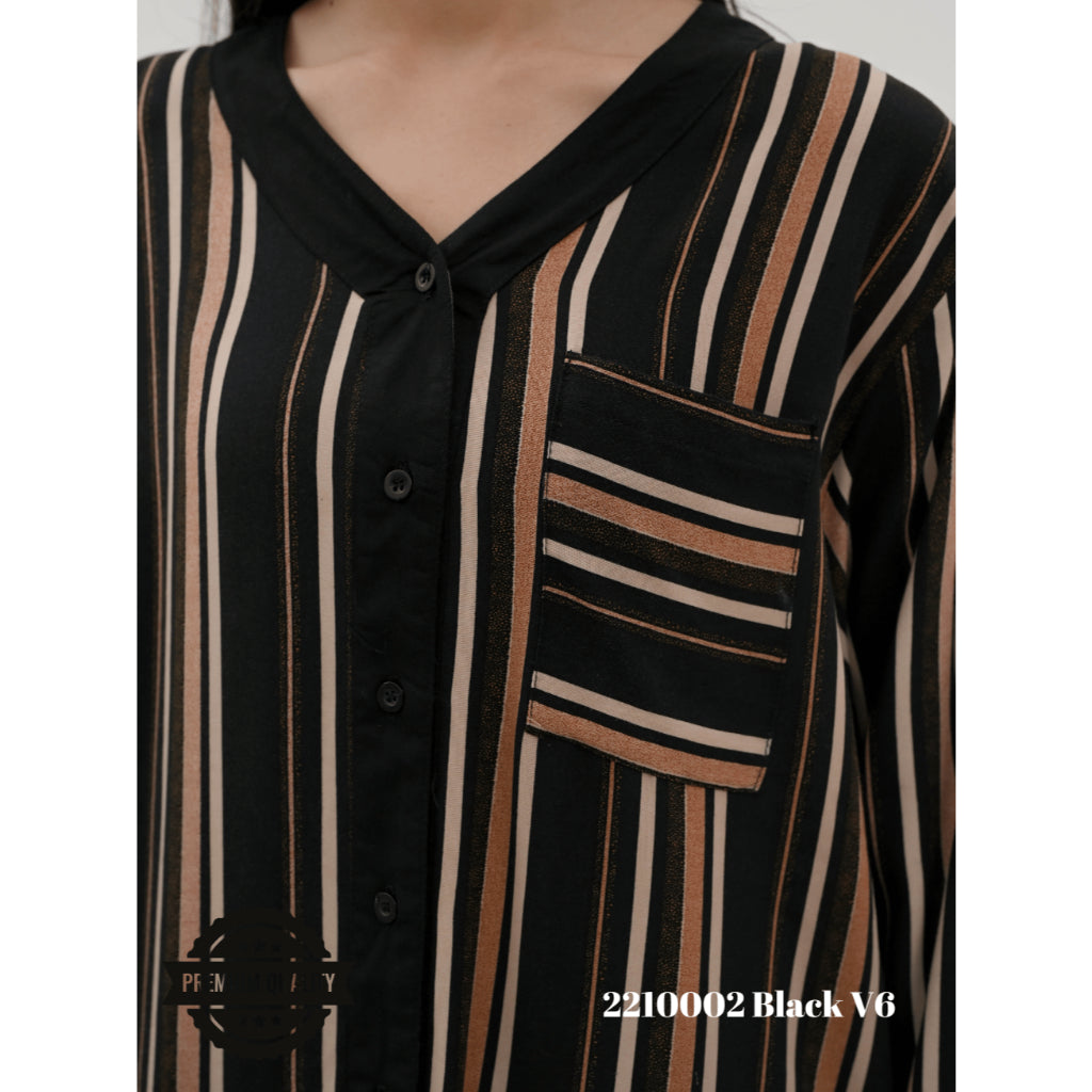 Cammomile 2210002 piyama list hitam