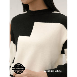 Cammomile 2502028 v26 Rajut Lengan panjang kombi warna korean style