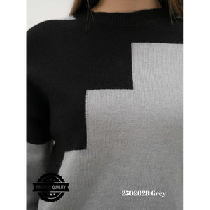 Cammomile 2502028 v26 Rajut Lengan panjang kombi warna korean style